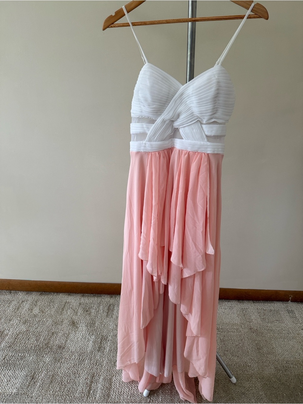 VENUS White and Blush Pink Layered Dress